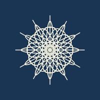 A luxurious snowflake in the shape of lace. Modern vector design snowflakes on a dark blue background. It can be used for banners, posters.