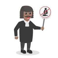 judge african with no bribe sign design character on white background vector