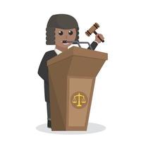 judge african on podium speaking design character on white background vector