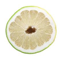 Slice lemon isolated on white background photo