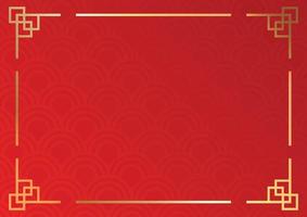 Chinese red background with gold frame. vector