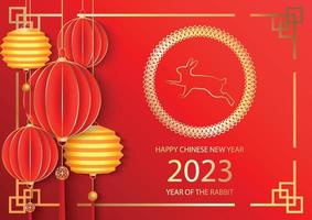 Happy chinese new year 2023 year of the rabbit vector