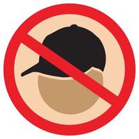 no usar sombrero icono plano vector