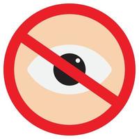 No Looking Flat Icon vector