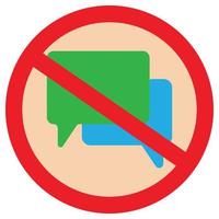 no chatear icono plano vector