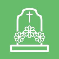 Grave with Flowers Line Color Background Icon vector