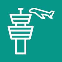 Air Control Tower Line Color Background Icon vector