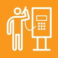 Payphone Line Color Background Icon vector