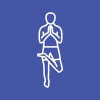 Tree Pose Left Line Color Background Icon vector