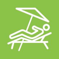 Resting on Beach Line Color Background Icon vector