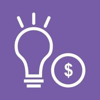 Convert Idea into Money Line Color Background Icon vector