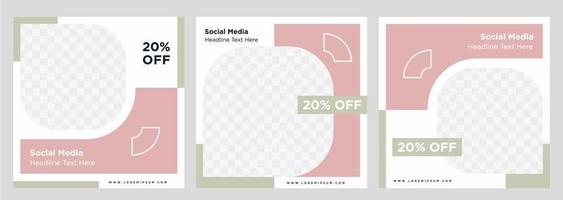 Minimalist social media post template collection or banner vector