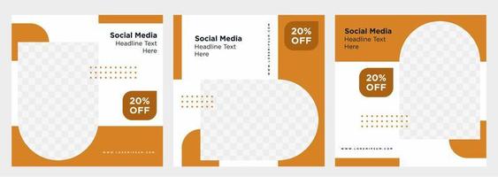 Minimalist social media post template collection or banner vector