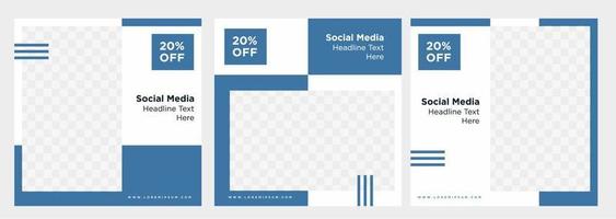 Minimalist social media post template collection or banner vector