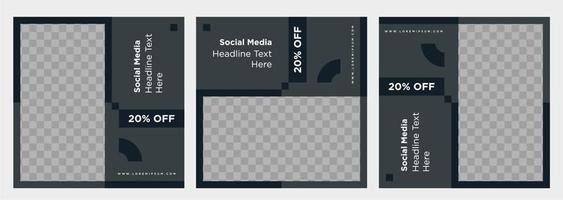 Minimalist social media post template collection or banner vector