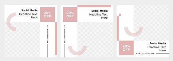 Minimalist social media post template collection or banner vector