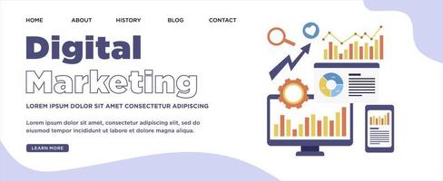 Digital marketing strategy Web Banner vector