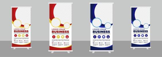 plantilla de diseño de banner de stand enrollable de negocios corporativos vector