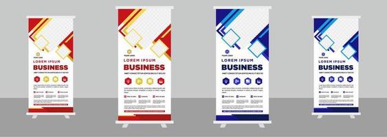 plantilla de diseño de banner de stand enrollable de negocios corporativos vector