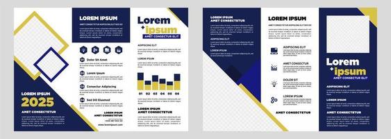 Minimalist business digital marketing trifold brochure template vector