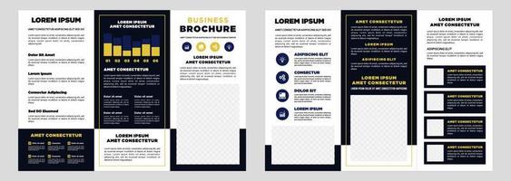plantilla de folleto tríptico de marketing digital empresarial minimalista vector
