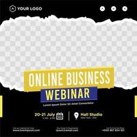 Digital marketing live webinar and corporate social media post or template banner vector