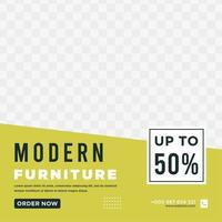 Furniture sale banner Social media post template vector