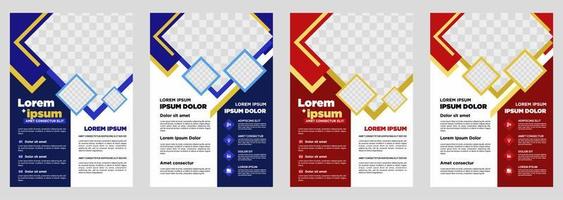 cubierta de diseño de folleto diseño moderno folleto de póster de informe anual en a4 con triángulos de colores