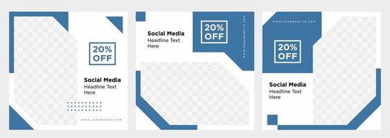 Minimalist social media post template collection or banner vector
