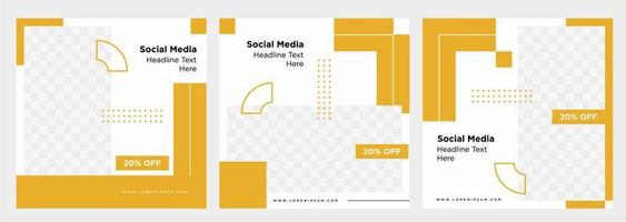 Minimalist social media post template collection or banner vector