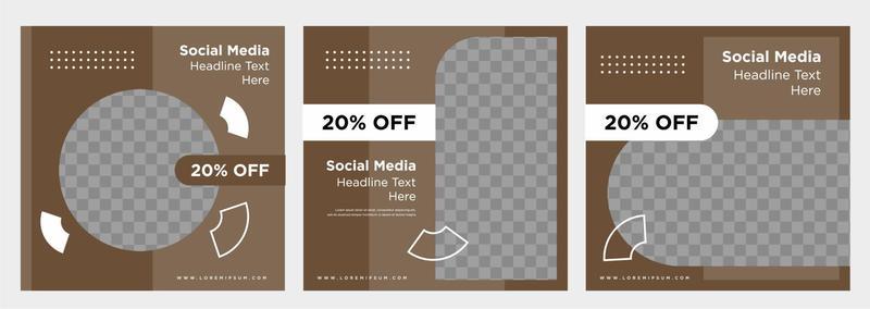 Minimalist social media post template collection or banner