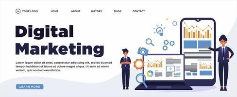 Digital marketing strategy Web Banner vector