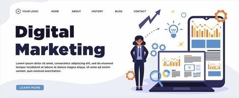 Digital marketing strategy Web Banner vector