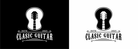 vector guitar classic logo template simple design