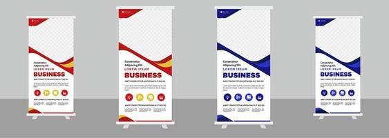 plantilla de diseño de banner de stand enrollable de negocios corporativos vector