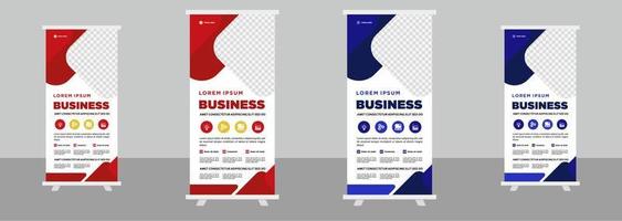 plantilla de diseño de banner de stand enrollable de negocios corporativos vector