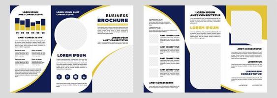 Minimalist business digital marketing trifold brochure template vector