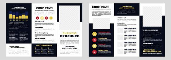 Minimalist business digital marketing trifold brochure template vector