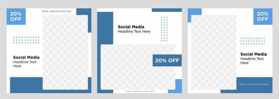 Minimalist social media post template collection or banner vector