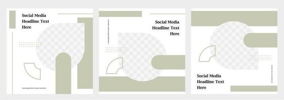 Minimalist social media post template collection or banner vector