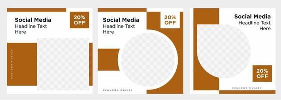 Minimalist social media post template collection or banner vector