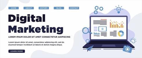 Digital marketing strategy Web Banner vector