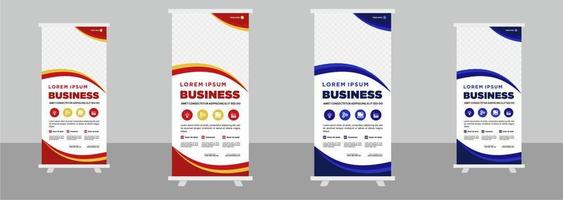 Corporate business roll up stand banner design template vector