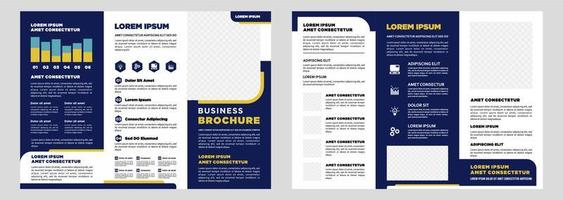 Minimalist business digital marketing trifold brochure template vector