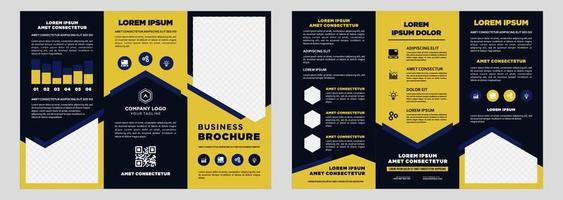 Minimalist business digital marketing trifold brochure template vector