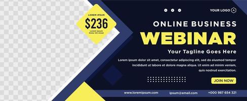 Digital marketing live webinar and corporate social media post or template banner vector