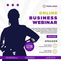 Digital marketing live webinar and corporate social media post or template banner vector