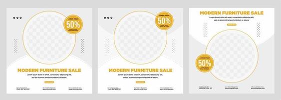 Furniture sale banner Social media post template vector