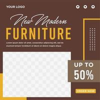Furniture sale banner Social media post template vector