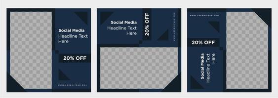 Minimalist social media post template collection or banner vector